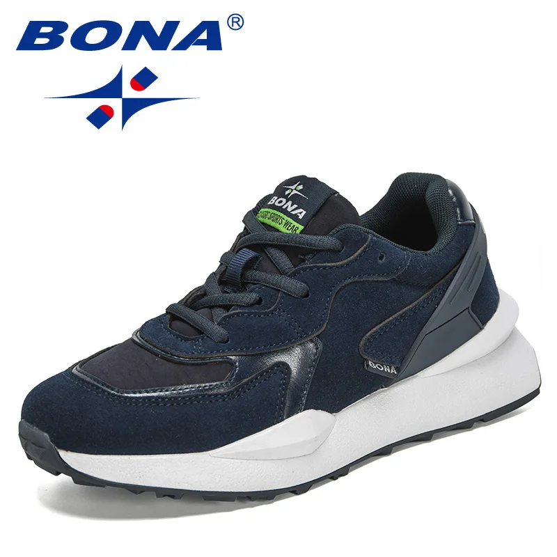 BONA 2021 New Designers Suede Platform Sneakers Women Fashion Running Walking Shoes Ladies Breathable Casual Footwear Feminimo