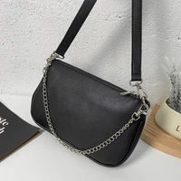 leather women shoulder bag purse designer chain handbag black women bags crossbody bag 2 pieces set underarm small satchel
