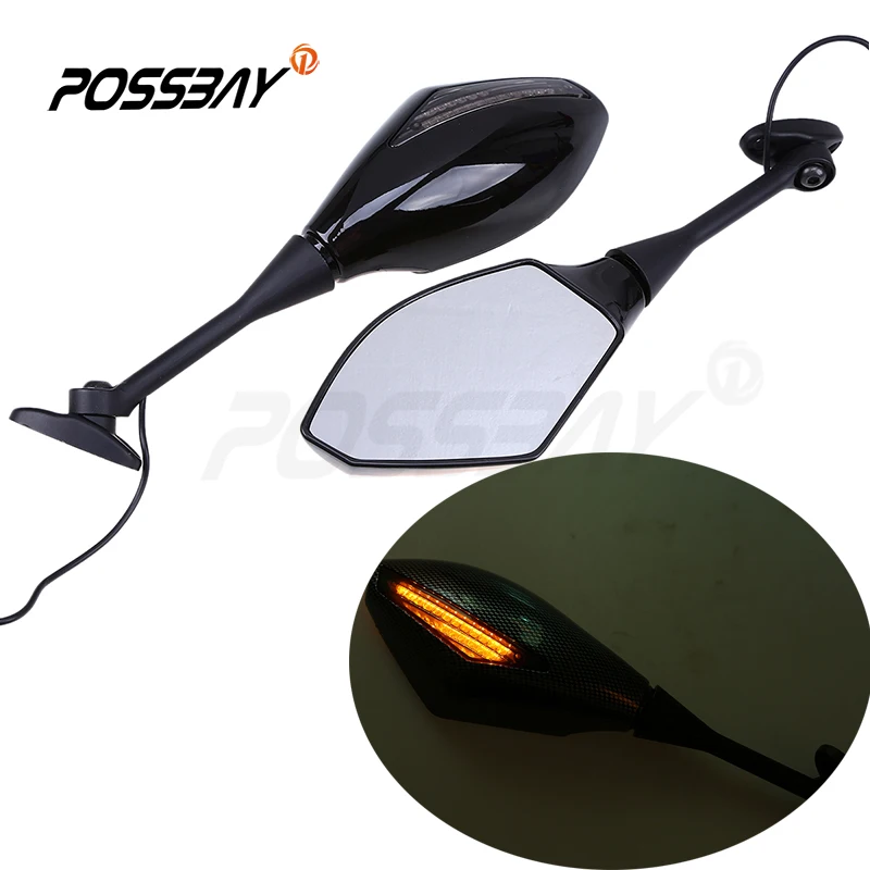 Posbay черные мотоциклетные зеркальные СВЕТОДИОДНЫЕ указатели поворота для Honda CBR