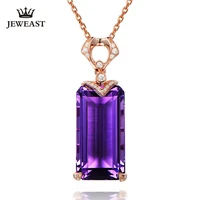 ml natural amethyst 18k pure gold pendant real au 750 solid gold upscale trendy classic party fine jewelry hot sell new 2020