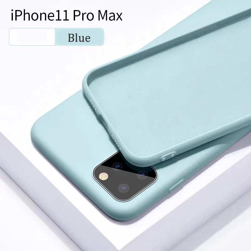 Жидкий силиконовый чехол для iphone 11 pro max X XS XR для iphone 6 7 8 Plus Мягкий тонкий полное покрытие 9-цвет чехол s