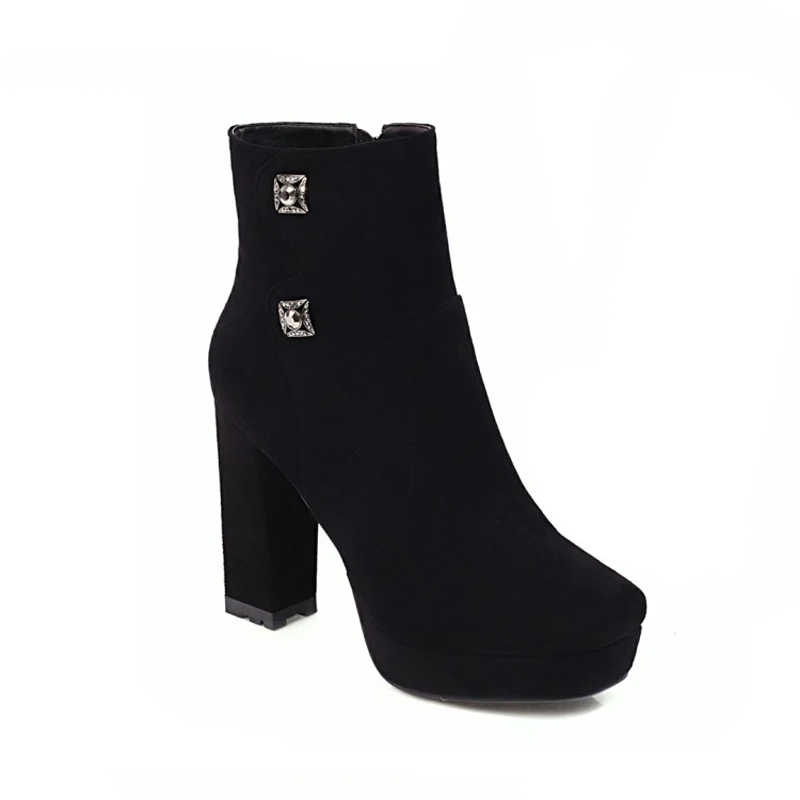 

Большие размеры, простые замшевые ботинки, женская обувь, женские ботинки, женская зимняя обувь