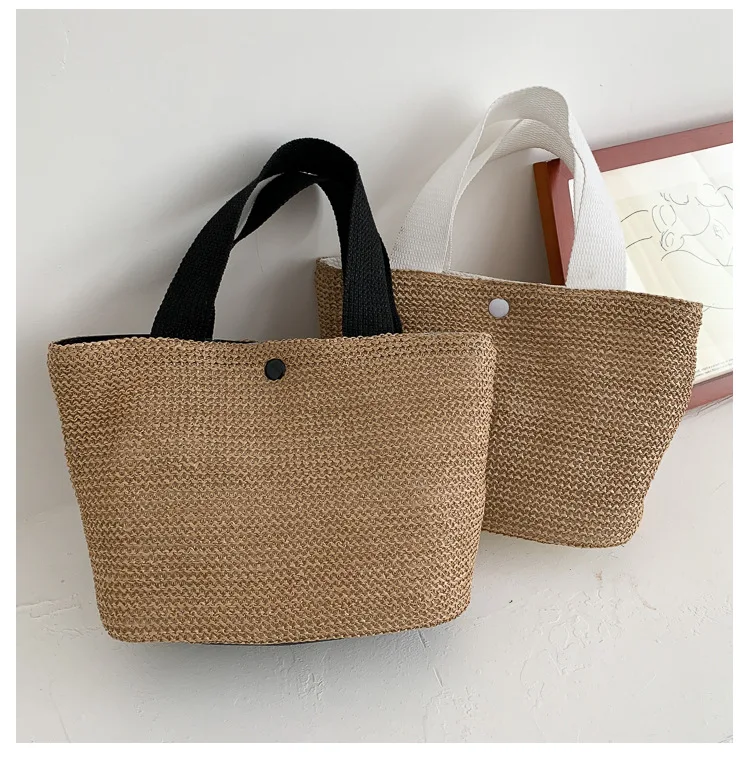 

Summer Bohemian Handmade Weaving Bags Women Beach Straw Bag Wrapped Beach Bag Rattan Basket Handbags Travel Totes