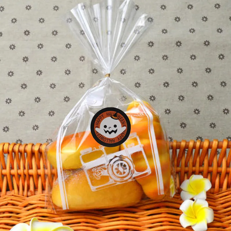 10 шт. круглый Хэллоуин наклейка с тыквой Праздничное оформление сумка для конфет