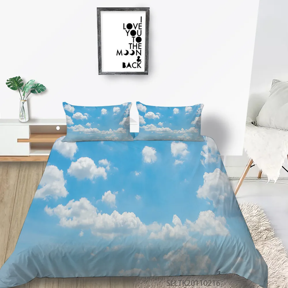 

Luxury Bedding Sets King Size Duvet Cover Set Ideal Sky Print Modern Home Bed Set Pillowcase Hot Selling