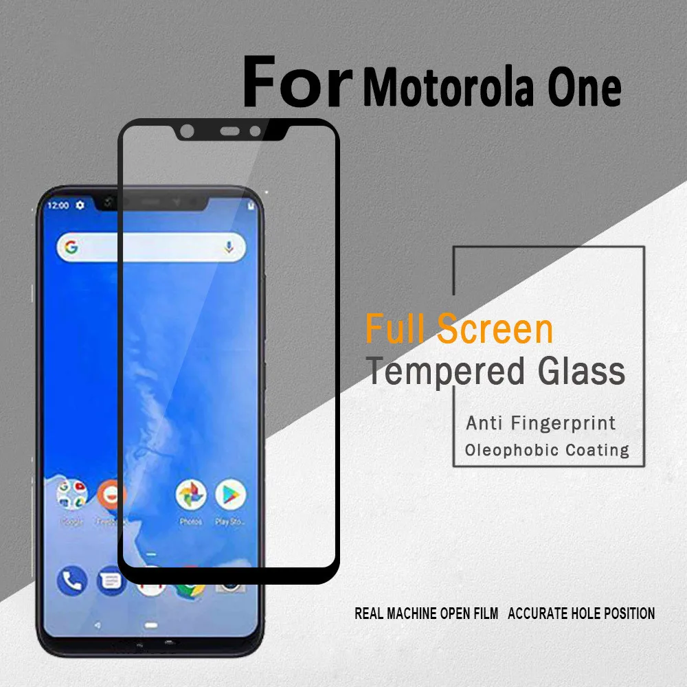 

Полноэкранное закаленное стекло для сотового телефона Motorola Moto One, Защита экрана для Moto One 9H, премиум-стекло для Motorola One
