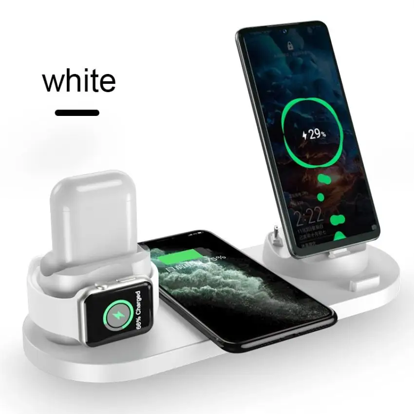 

New Multi-functional Six-in-one Wireless Chargers Is Suitable For Apple Mobile Phones Earphones And Watches Hot Sale