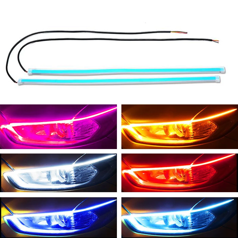 2 шт. 12 В Led DRL Габаритные огни указатель поворота светодиодные полосы света