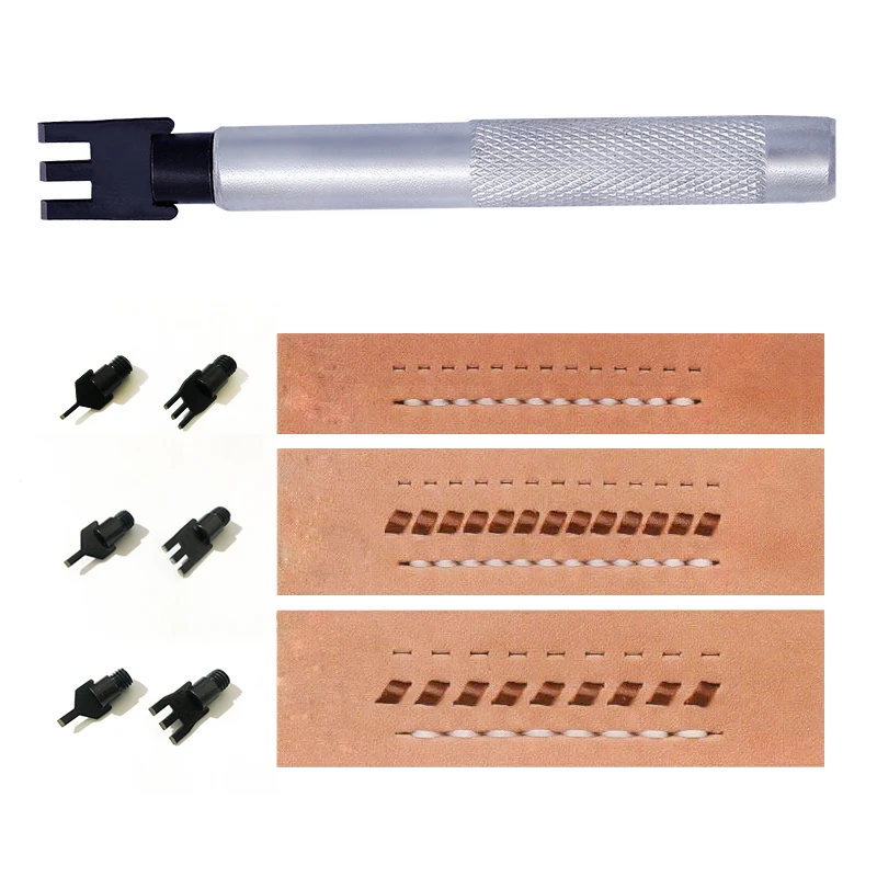 

LMDZ Leather Flat Punch Tool Set with Many Sizes Replacement Replacement Head Belt Hole Punching For Leather Punch and DIY