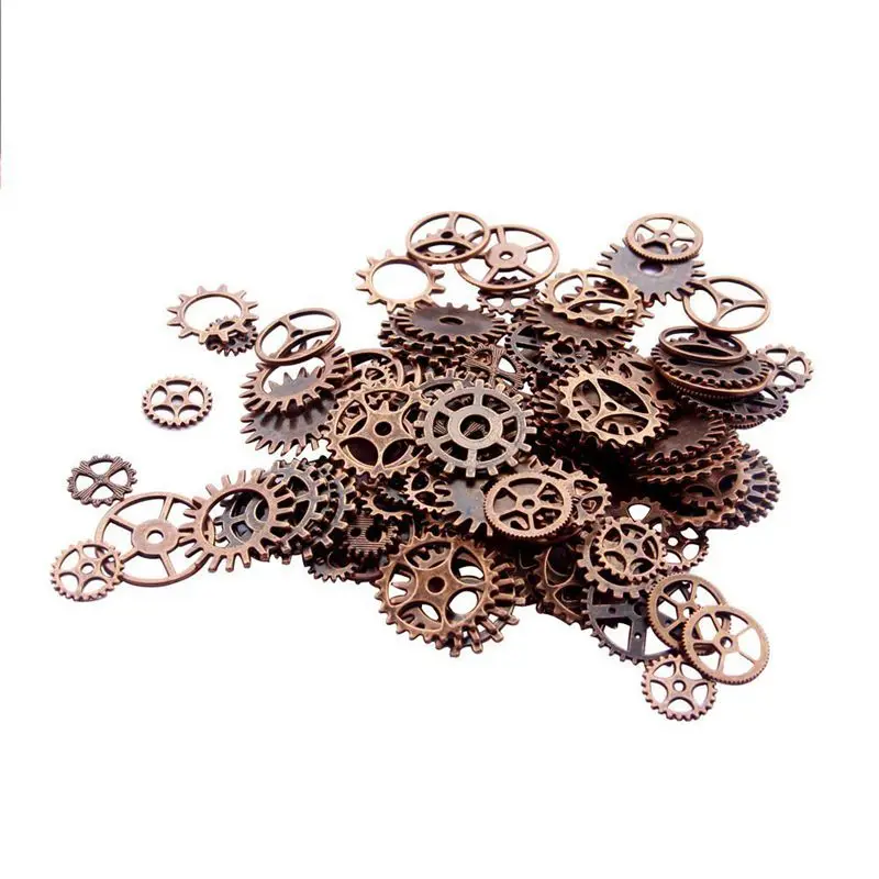 About 120g/lot DIY jewelry Making Vintage Metal Mixed Gears Steampunk Gear Pendant Charms Bracelet Accessories(Ancient red coppe | Игрушки и