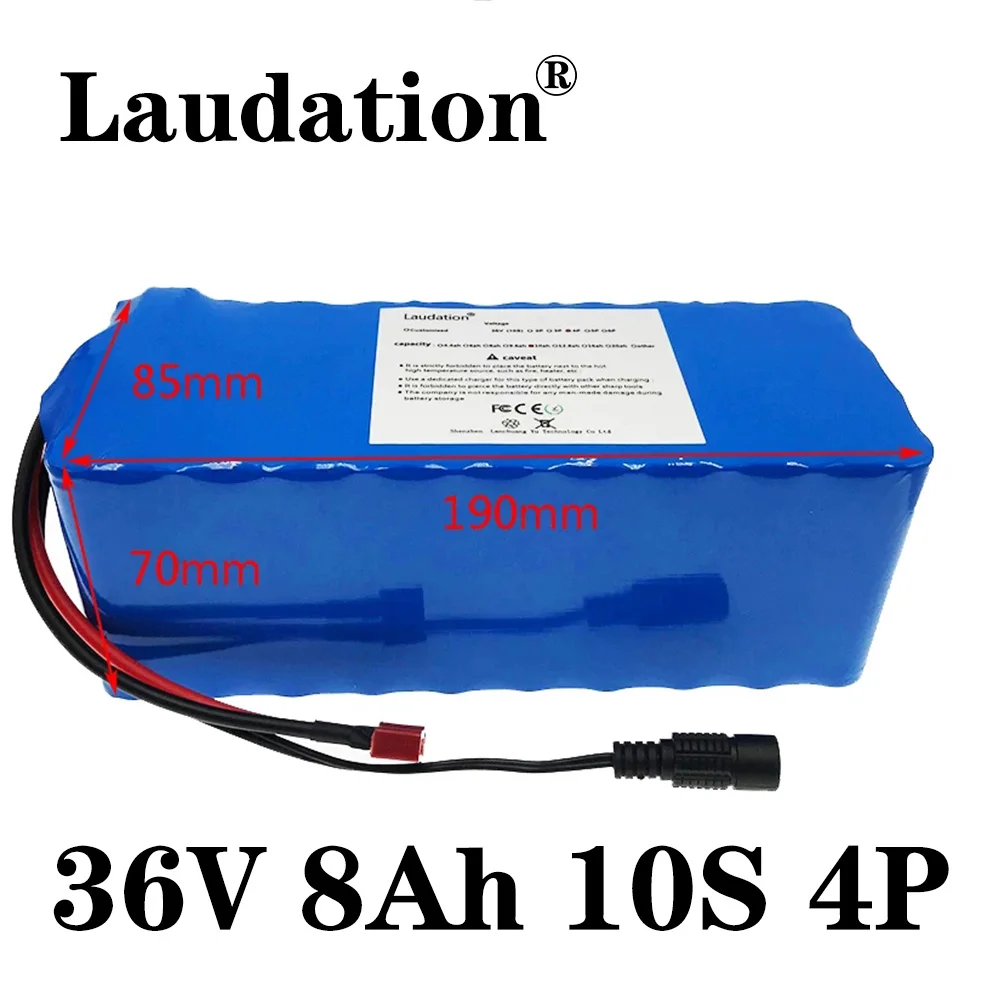 

18650,36 в 8 Ач, 10S 4P, перезаряжаемый литиевый аккумулятор для электрического велосипеда, подходит для электрических скутеров до 750 Вт.