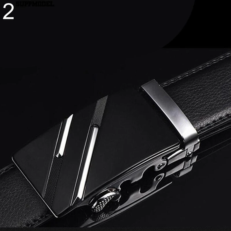 2pcs Men'S Fashion Leather Automatic Buckle Waist Strap Belt Waistband Gift - Silver &amp Gold | Аксессуары для одежды