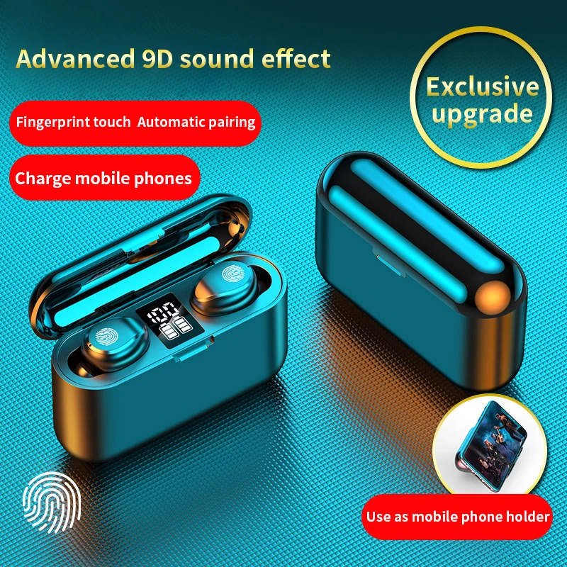 

TWS 5.0 блютуз наушники 2000mAh Charging Box Wireless Headphones 9D Sports Waterproof Earphones Headsets With Microphone
