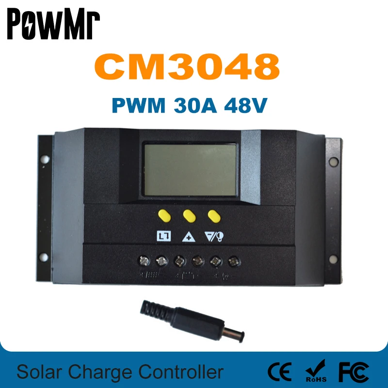 

PowMr PWM 30A 48V Solar Controller LCD PV Panel Battery Charge Controller Solar Systerm Home Indoor Use Juta CM3048
