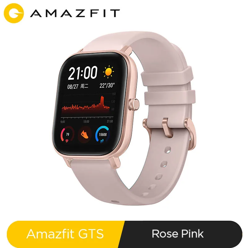 GTS-Pink Amazfit GTS глобальная версия Смарт спортивные часы gps 5ATM водонепроницаемые 1,65 “AMOLED дисплей Editable Widgets 14 дней Срок службы батареи часы - Цвет: GTS-Pink