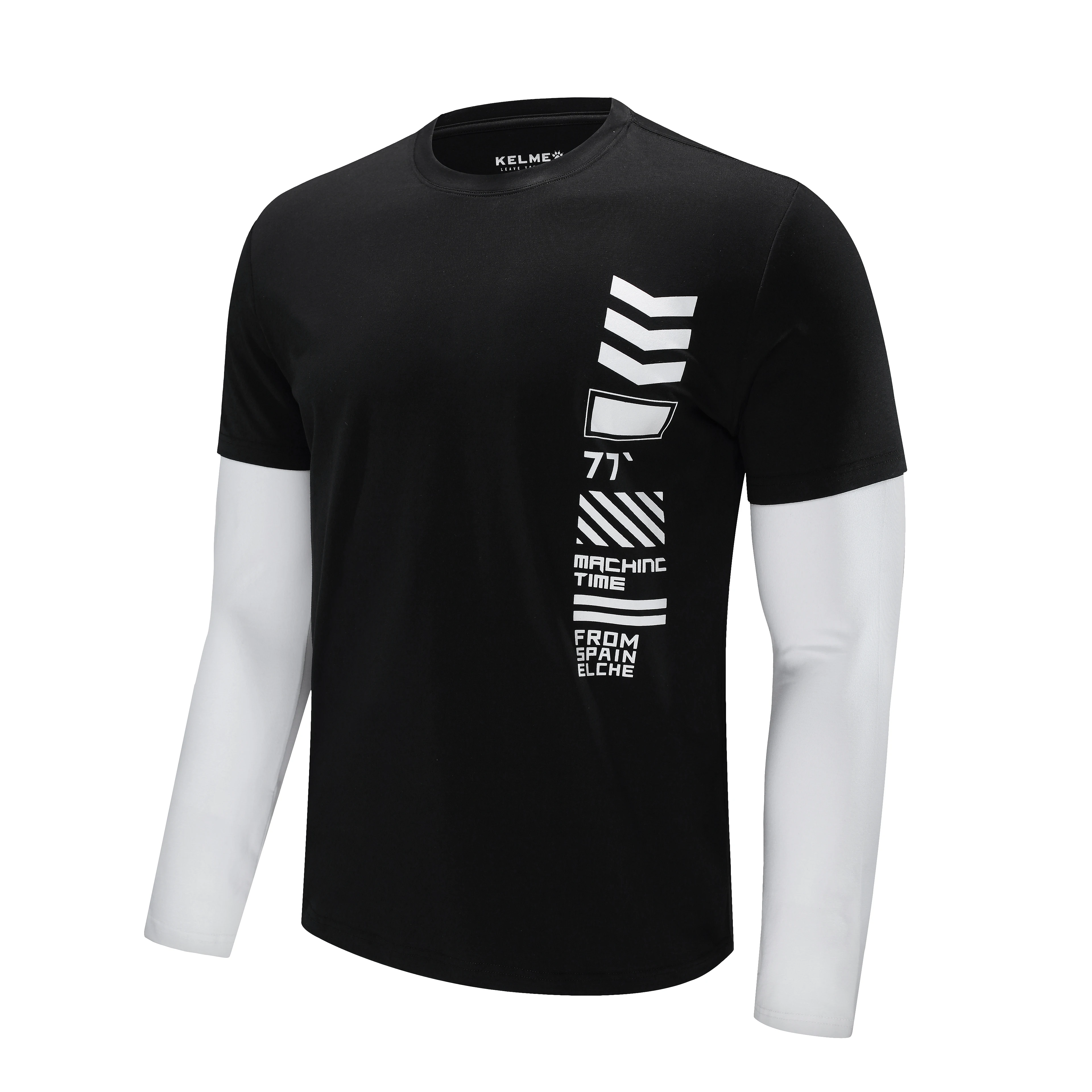 Мужская футболка с имитацией двух слоев KELME Весенняя модная Лоскутная