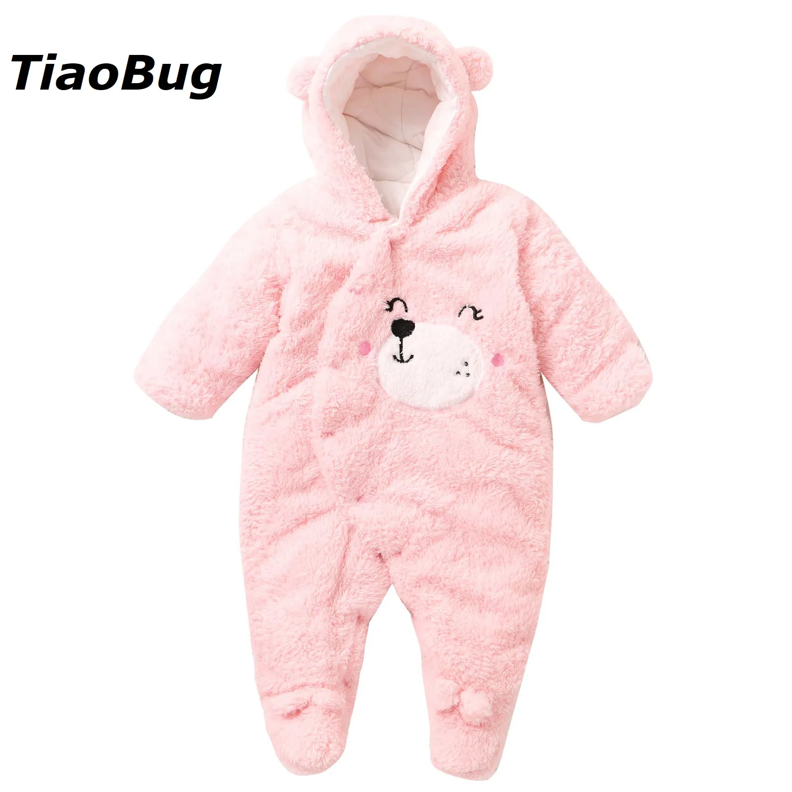 

Toddler Baby Girls Romper Long Sleeve Cute Cartoon Hoodie Style Cotton Wool Warmth baby winter costumes
