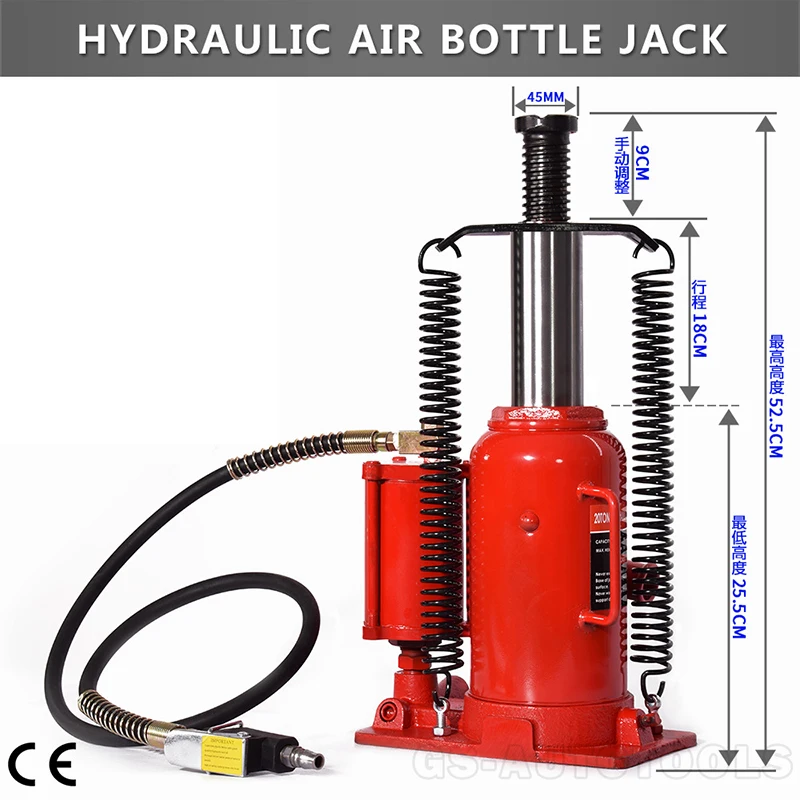 20 T hydraulic vertical pneumatic hydraulic jack pneumatic truck and bus lifting tire replacement repair and rescue spare