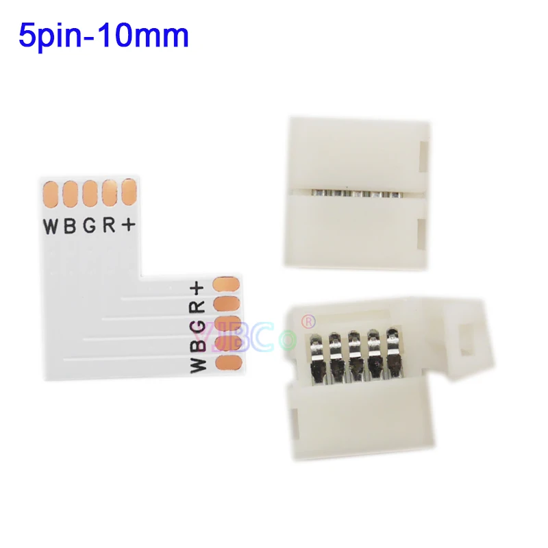 5pin 10mm Set 10 шт. 2pin 3pin 4pin 5pin 6pin l-образный светодиодный разъем для подключения угловых углов RGB RGBW RGBWW 2811 2812 5050 светодиодные ленты - Цвет: 5pin 10mm Set