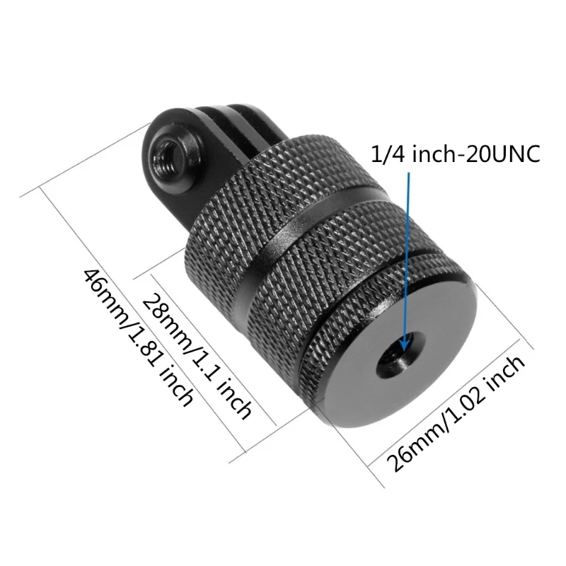 

360 Degree Rotatable Tripod Connector Compable with Go Pro Hero 3+ 4 5 Session 6 7 Sports Action Camera Strong Durable