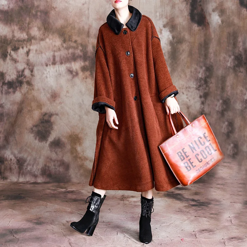 Женские пальто из смешанной ткани плотные одноцветные теплые новинка 2019 зимний