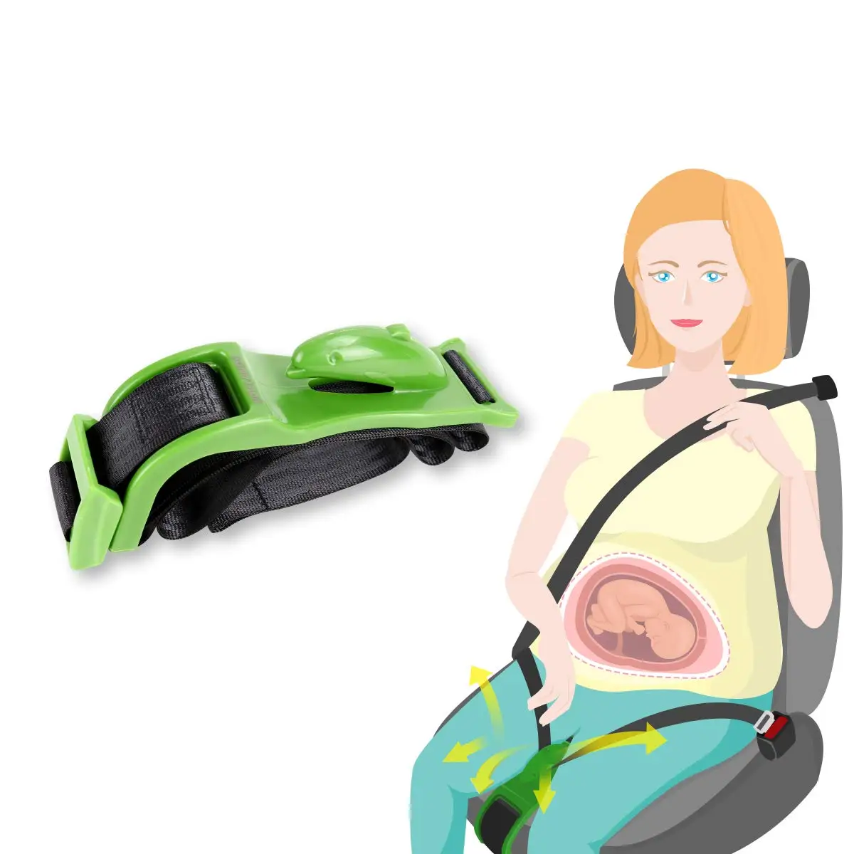 

Pregnant Woman Driving Safe Belt Maternity Seat Belt for Protecting Unborn Baby Comfort and Safety for Maternity Moms Belly