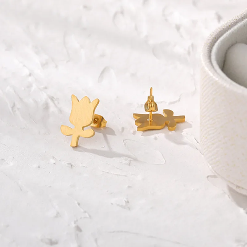 Минималистичные серьги в виде роз модное ювелирное изделие рождественские из