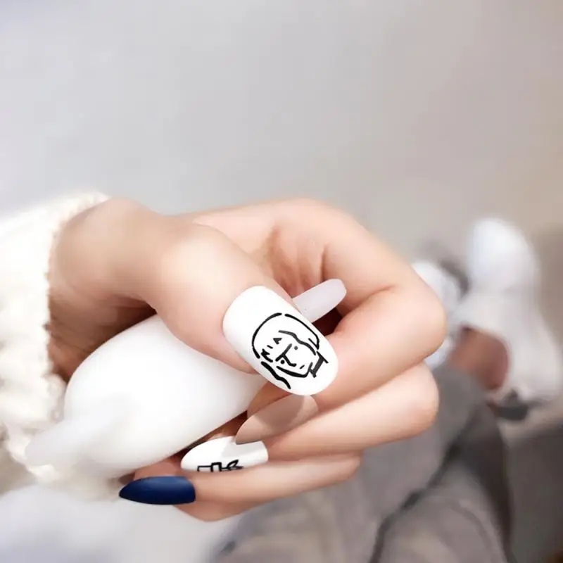 24 шт матовые накладные ногти кончик гроб плоские искусственные кончики