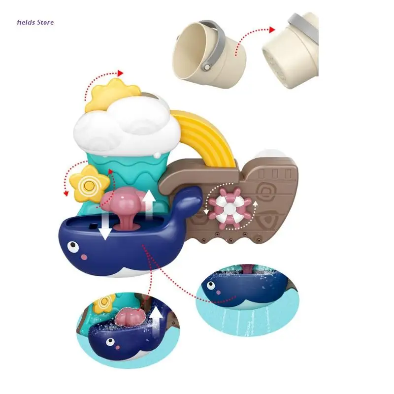 

Whale Shower Spin Suction Bath Wall Toy with 3 Powerful Suckers