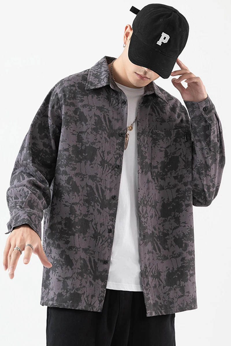 

Camouflage shirt 2021 autumn new large size Japanese shadowless wall camouflage long-sleeved jacket street hip-hop shirt cool
