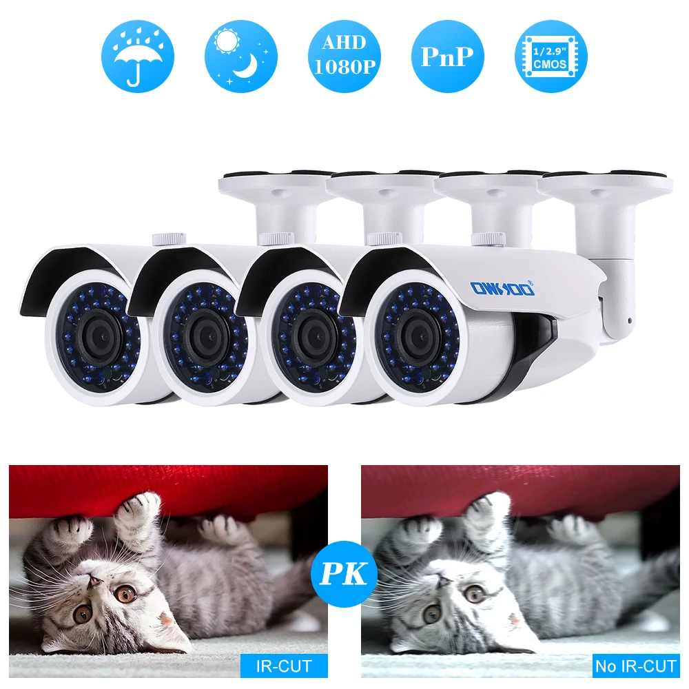 OWSOO 4 шт 1080P комплект камеры AHD 2000TVL камера видеонаблюдения системы безопасности