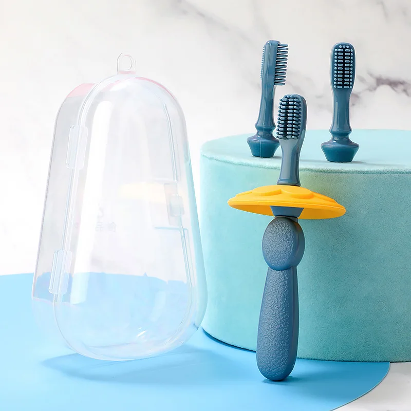 TYRY. HU-cepillo de dientes de silicona suave para beb&eacute;, herramienta de cuidado bucal, dedo, reci&eacute;n nacido, 1/5 Uds.-1