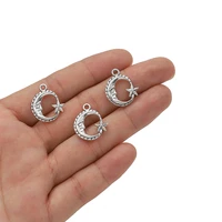 10pcs antique silver color 19x16mm moon star charms pendants diy crafts making findings handmade tibetan jewelry