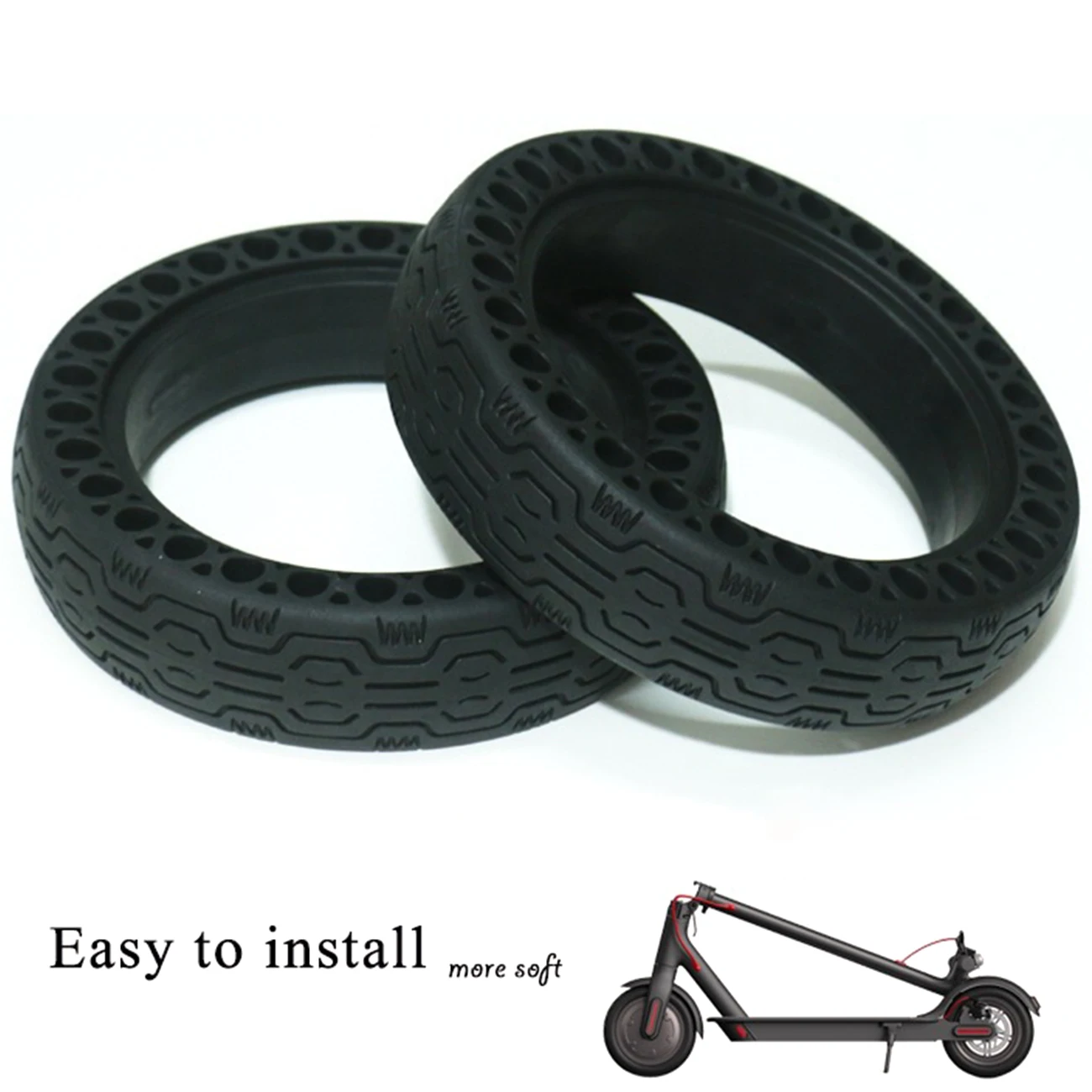 

For Xiaomi M365 Tyre Solid Hole Tires Electric Scooter Skateboard Shock Absorber Non-Pneumatic Tyre Rubber Wheels For M365 Pro