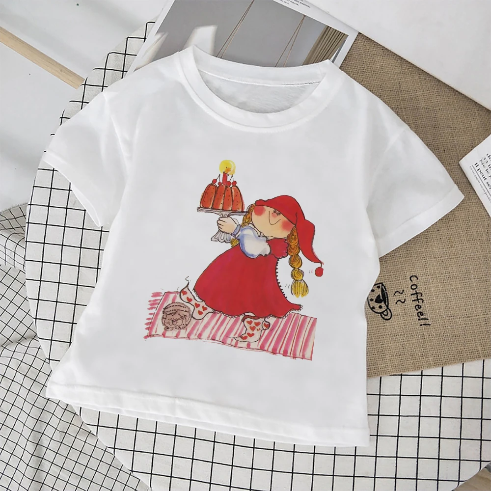 

Christmas Kids Cartoon T-shirt White Short Sleeve Baby Girl Boy Clothes Xmas Gift Fashion Children T Shirt Europe and America