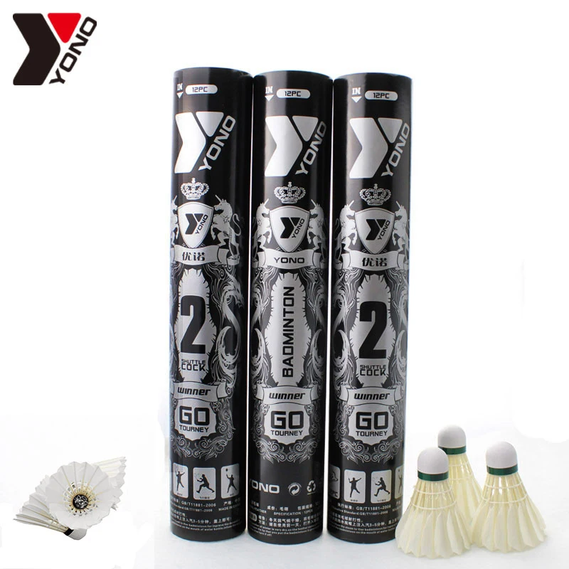 

YONO высококлассный Профессиональный Конкурс Уровень тайваньский Волан для бадминтона с утиным пером бадминтон стабильный 12 шт/Дюжина прочн...