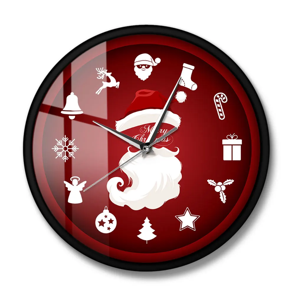 Счастливого Рождества Санта Клаус домашний декор настенные часы праздники