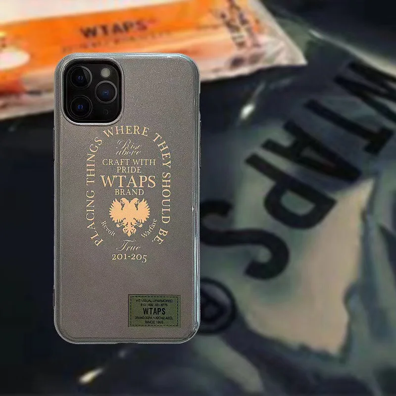 Роскошный мягкий Блестящий резиновый чехол Wtaps для iPhone 7 8 6 6s Plus 11 PRO XS X MAX XR Eagle logo