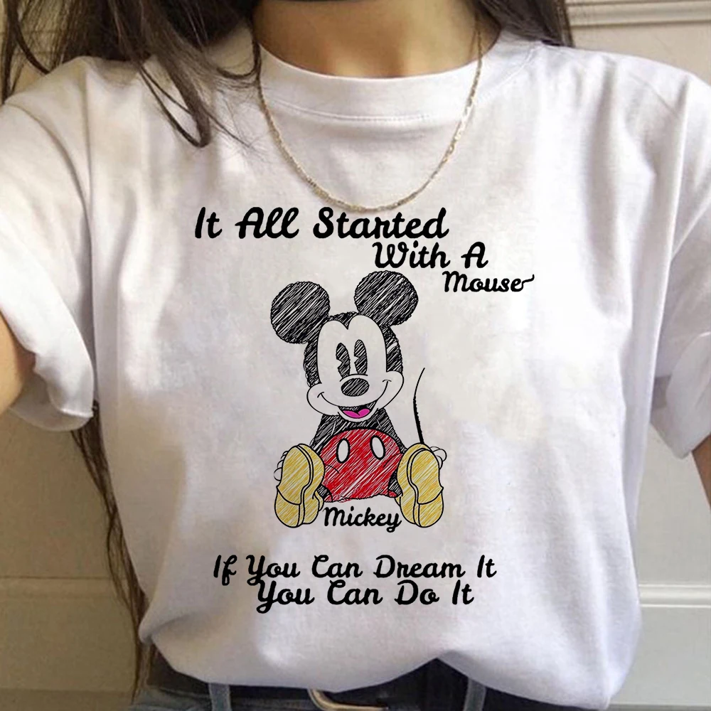 

Mickey Mouse Disney Loungefly T Shirts Woman 2022 Fashion America Free Shipping Summer Short Sleeve Tee Casual Street Ropa Mujer