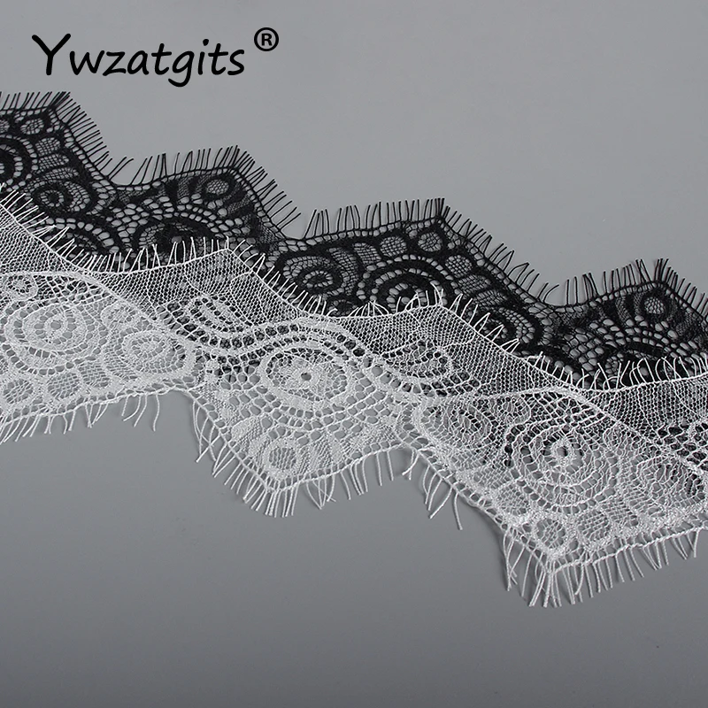 3 метра 7 5 см белый черный кружево для ресниц лента тесьма вышитая отделка ткань