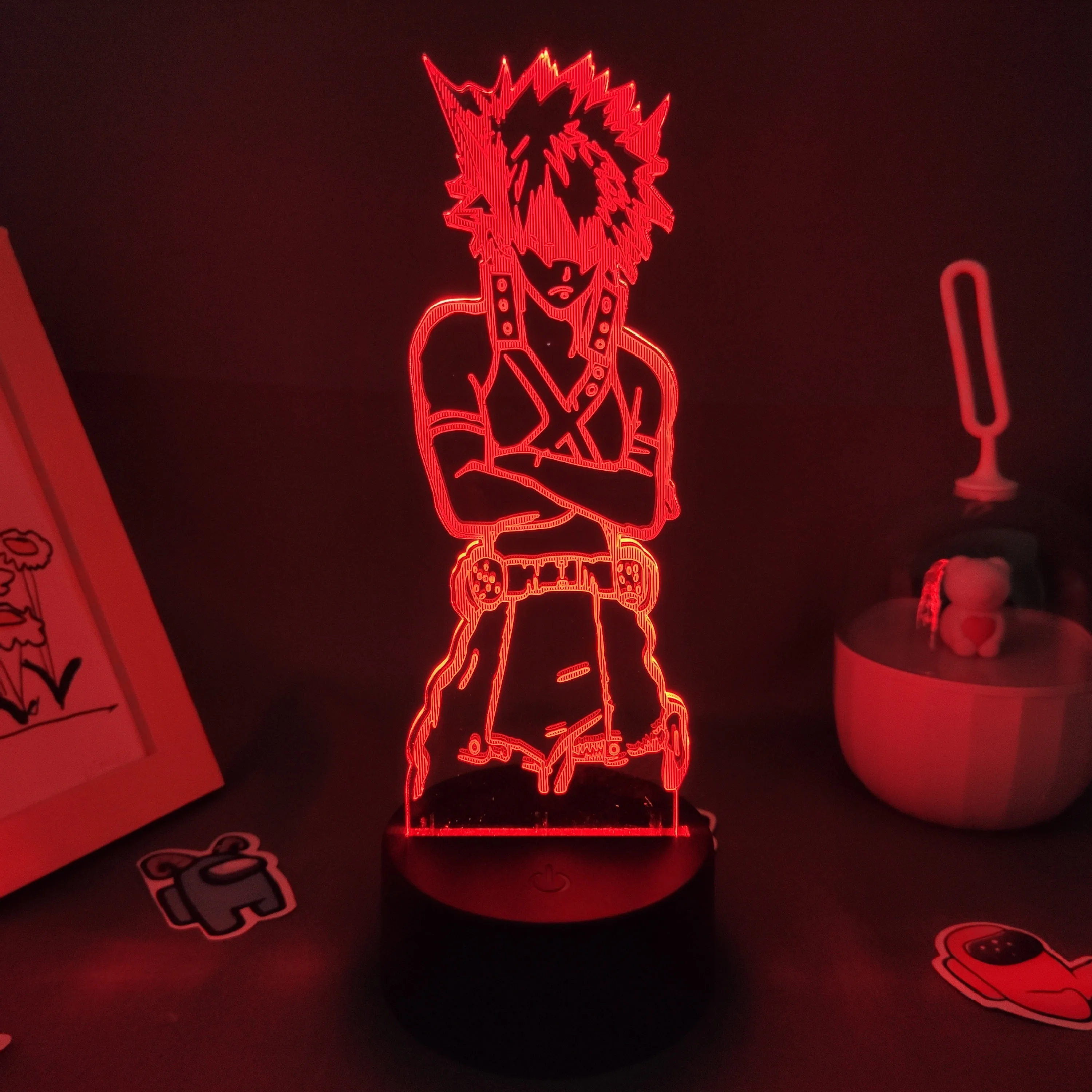 

Manga 3D Lamp My Hero Academia Anime Figure Katsuki Bakugo LED RGB Neon Battery Night Lights Cool Gift Table Decoration For Home