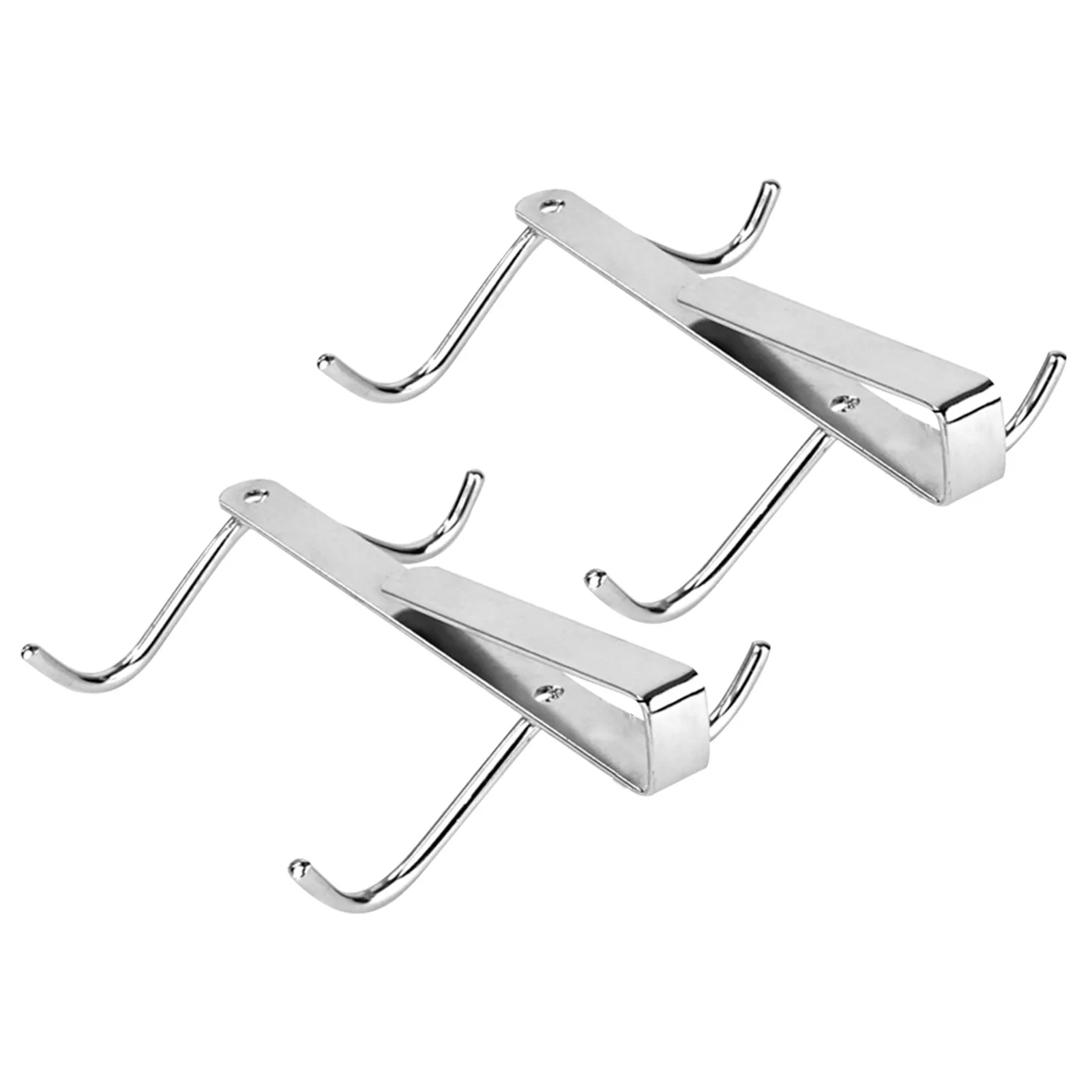 

2pcs Mug Holder Kitchen Household Under Cabinet Hanger With 4 Hooks Space Saving Brush Stainless Steel Coffee Cup Bathroom Towel