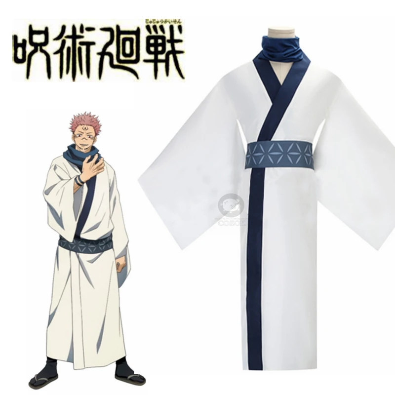 

Anime Jujutsu Kaisen Ryomen Sukuna Cosplay Costume Adult Men Women Outfits Kimono Hanfu Blue Corset Two Toe Socks Halloween