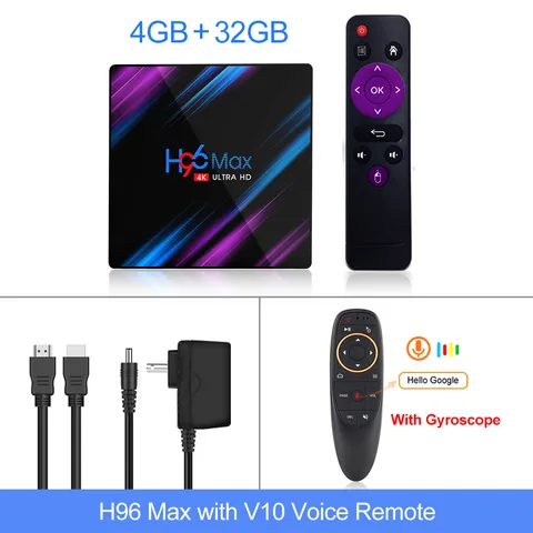 ТВ-приставка VONTAR H96 MAX, 4 + 32/64 ГБ, Wi-Fi, 2 + 16 Гб Android 10 TVBOX Set top box Media player