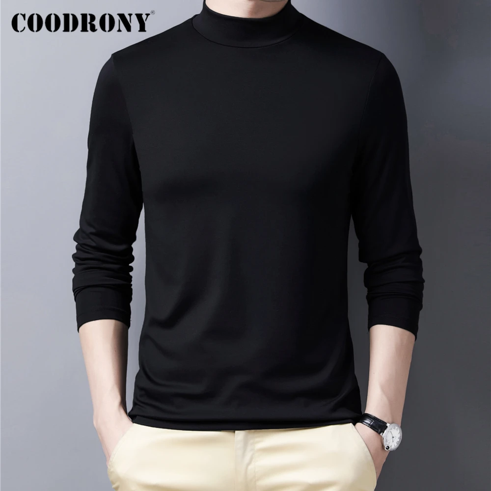 

COODRONY Brand Soild Color O-Neck T Shirt Men Clothing Spring Autumn New Arrivals Classic Casual Streetwear Tshirts Male Z5005