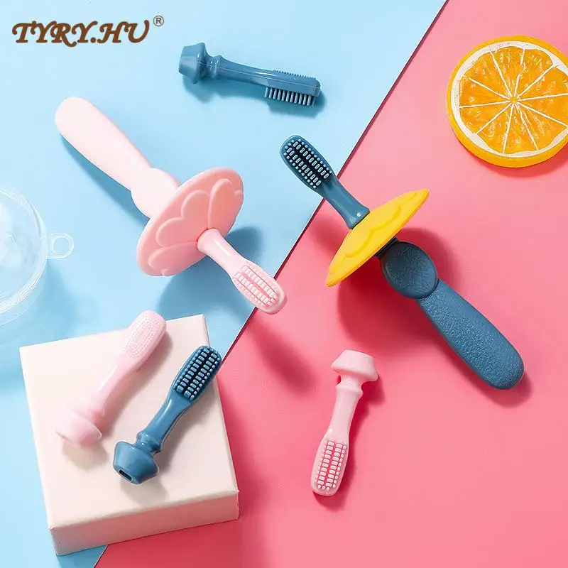 TYRY. HU-cepillo de dientes de silicona suave para beb&eacute;, herramienta de cuidado bucal, dedo, reci&eacute;n nacido, 1/5 Uds.-0