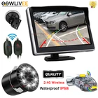 Беспроводной комплект для парковки автомобиля OOWLIVEE, ЖК-дисплей с камерой заднего вида, интеллектуальная светодиодный, светодиодные фонари, HD-камера, бампер, резак