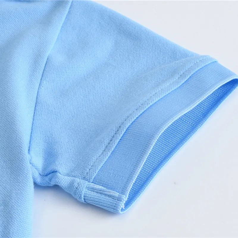 

Children T-shirt Summer Boys Girls Solid Color Lapel Short Sleeve Tops Baby Child Fashion Cotton Causal T-shirt 2-10 Years Old