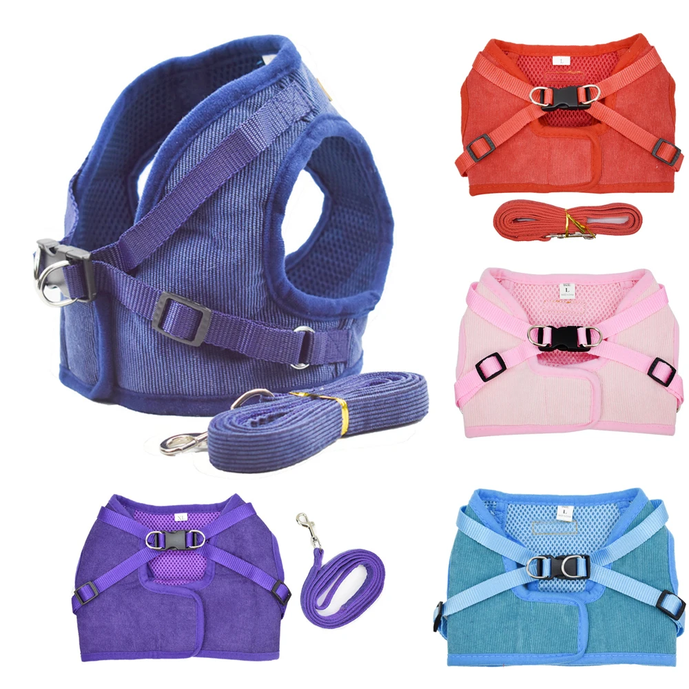 Регулируемая шлейка для маленьких собак сетчатый ошейник с поводком щенков и