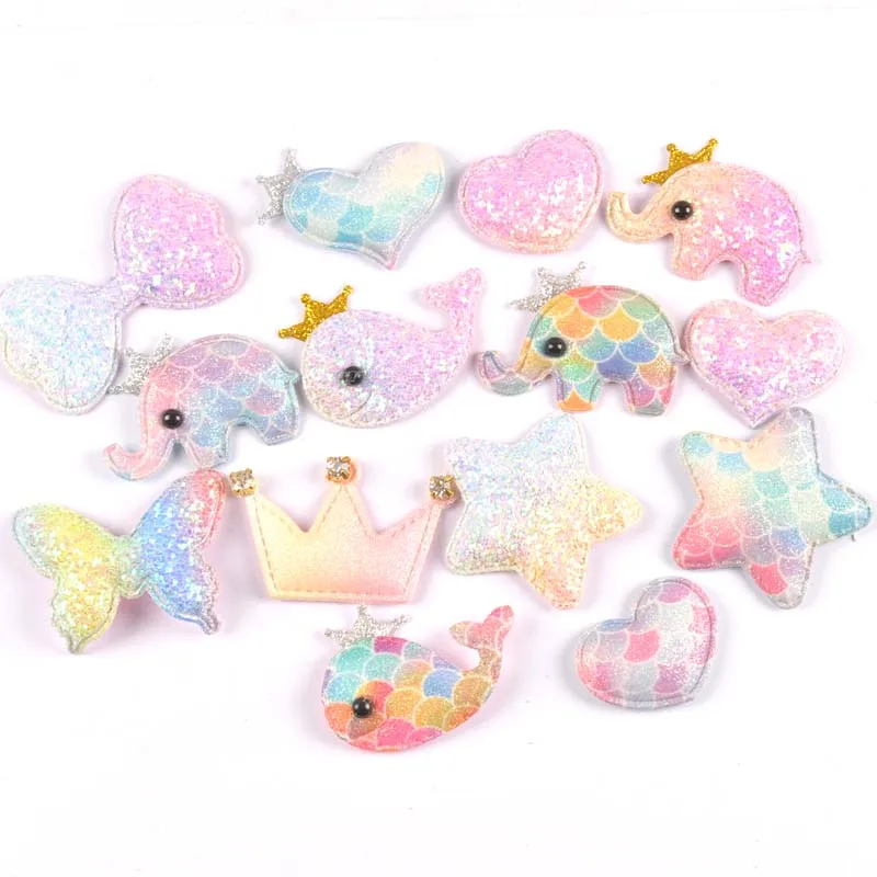 5 шт. блестящая ткань с хлопковой подкладкой нашивки Блеск животных горный